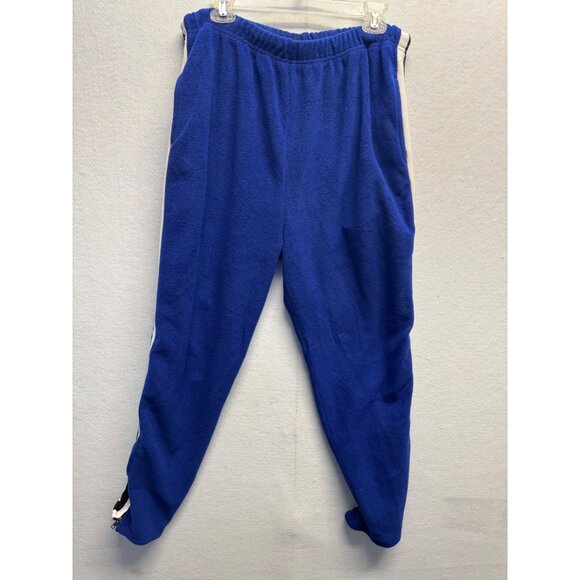 Vintage Cape Athletic Blue Track Pants With Black & White Stripes Size L - Picture 1 of 10